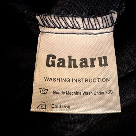 Gaharu Women's Navy/Green Retro Colorblock Faux Zip Pockets Roll Tab Blouse XXL - Picture 4 of 5